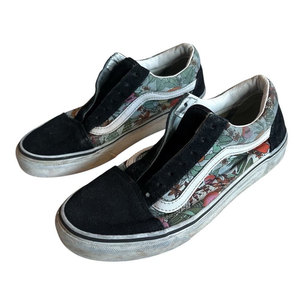 Vans Low Top Shoes Floral Sneakers with Black Accents Men’s 6 Women’s 7.5